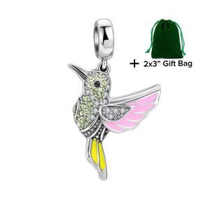 Hummingbird Dangle Charm | 925 Silver | Brand New